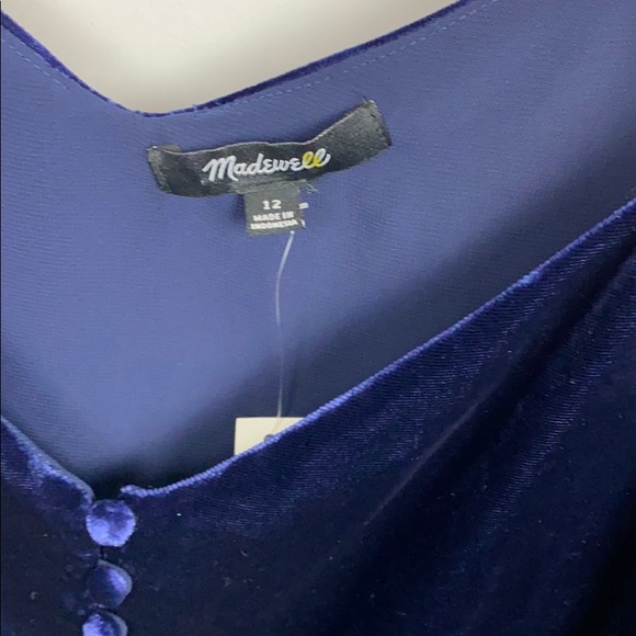 NEW Madewell Velvet Button-Down Cami Top Size 12 - Picture 4 of 8